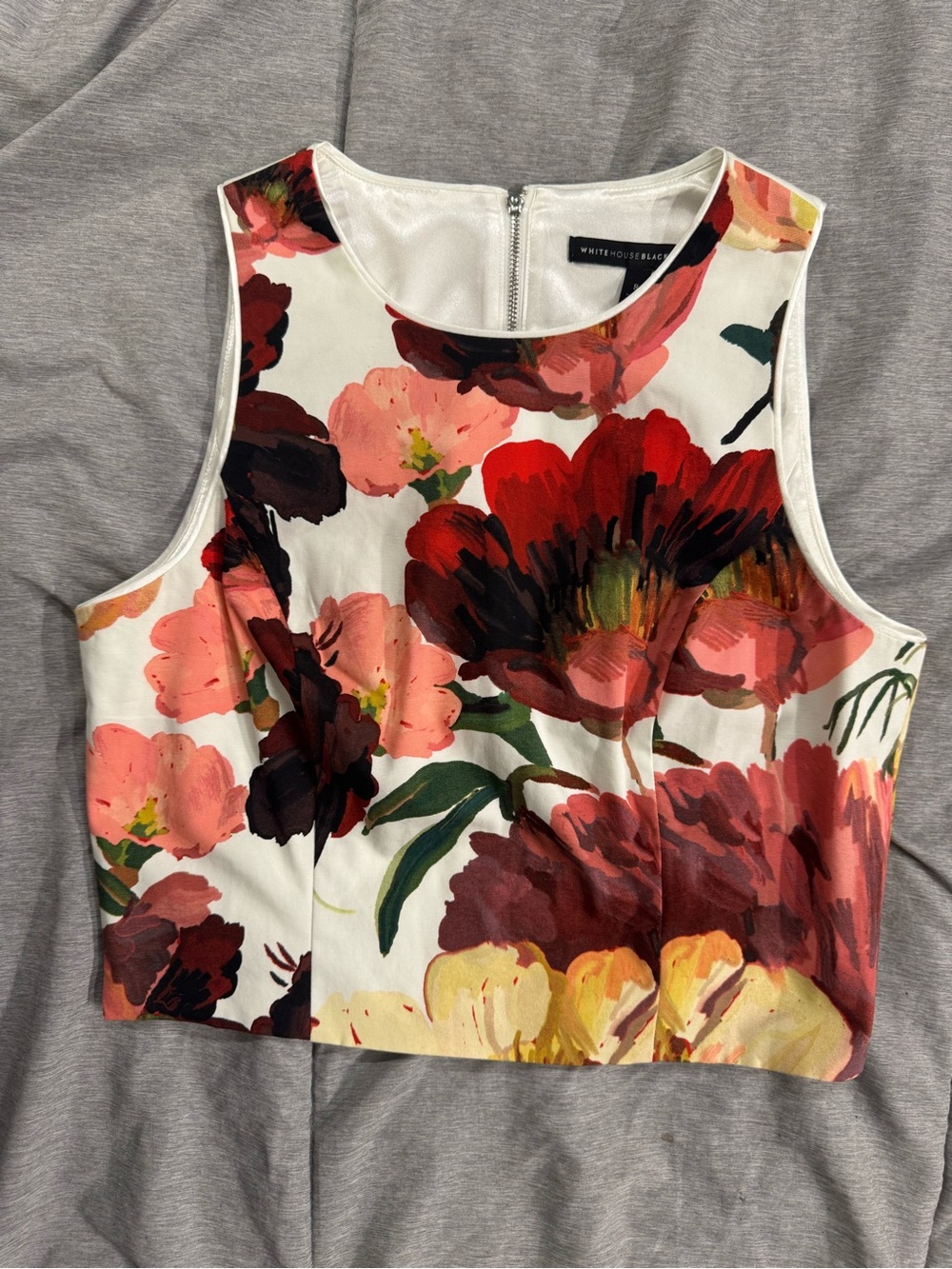 White House Black Market Floral Sleeveless Top